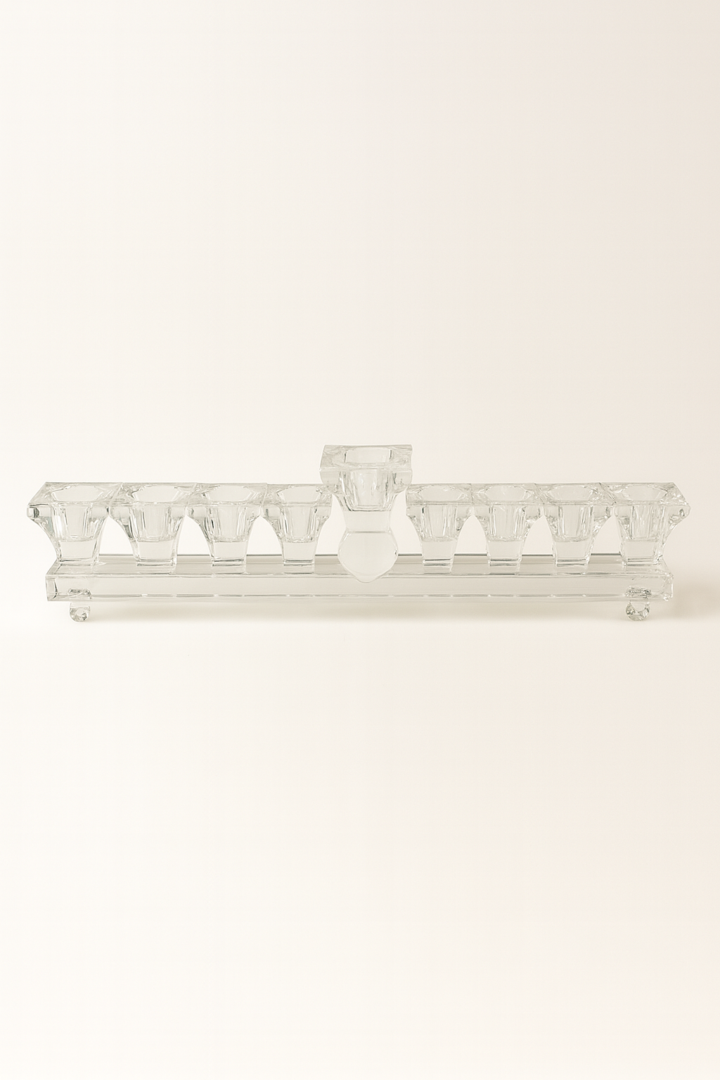 Hanoukia moderne en verre clair