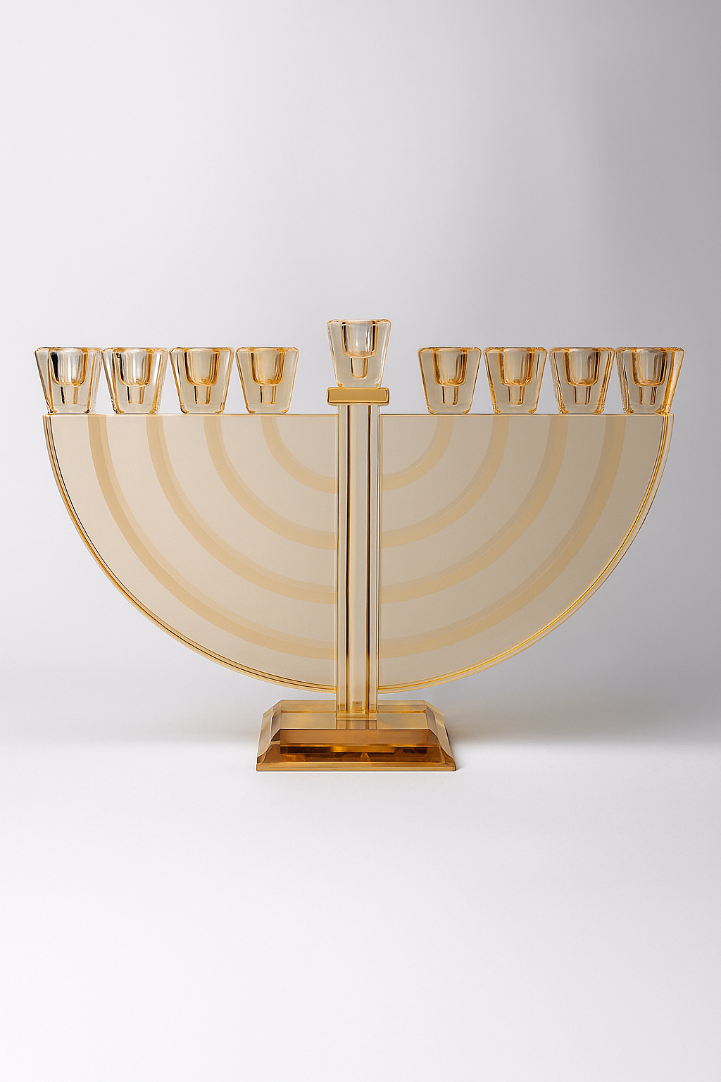 Hanoukia dorée en verre