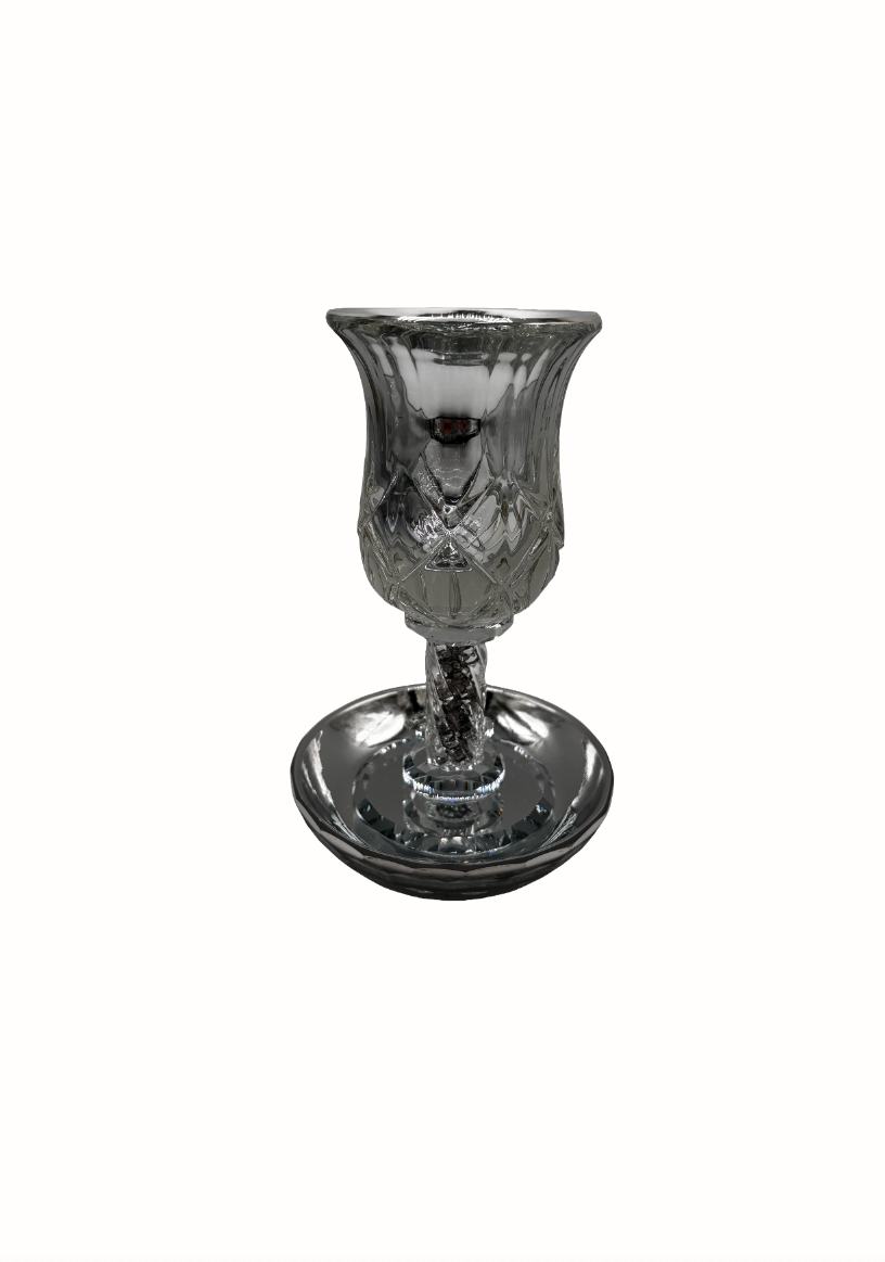 Verre de kiddouch argenté