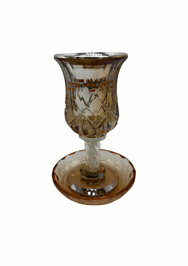 Verre de kiddouch doré et argenté
