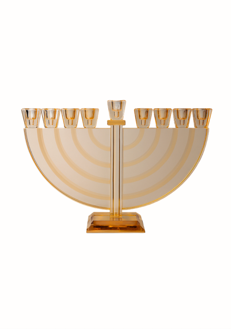 Hanoukia dorée en verre