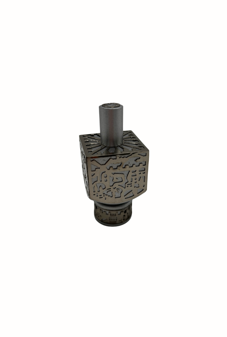 Toupie décorative argentée