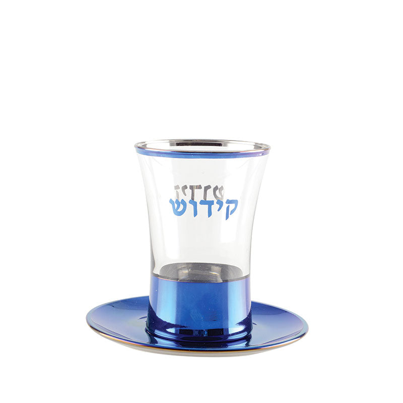 Verre de Kiddouch et soucoupe assortie