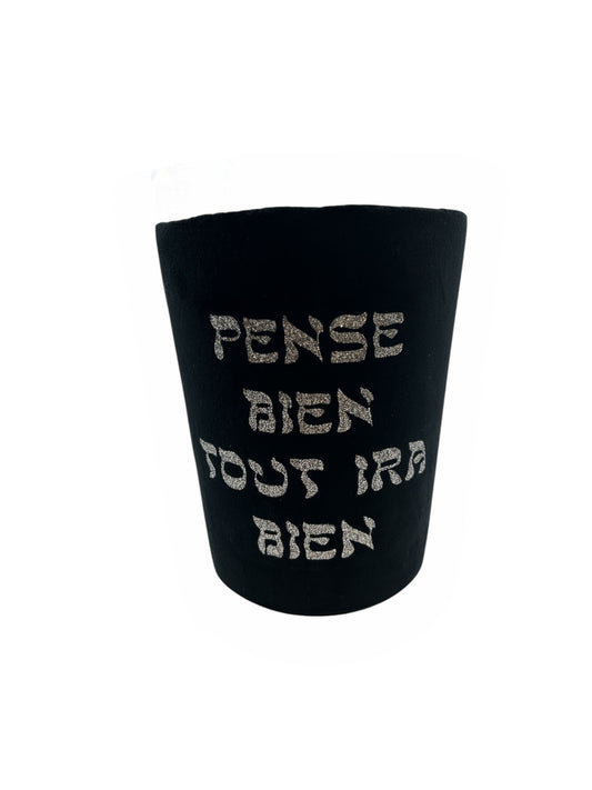 Grande Bougie "Pense Bien Tout Ira Bien" -  Ambre Blanc