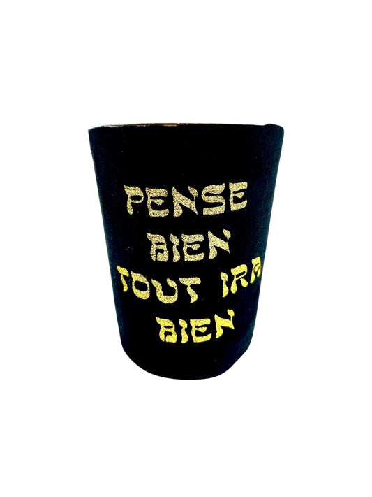Grande Bougie "Pense Bien Tout Ira Bien" - Eucalyptus & Cèdre
