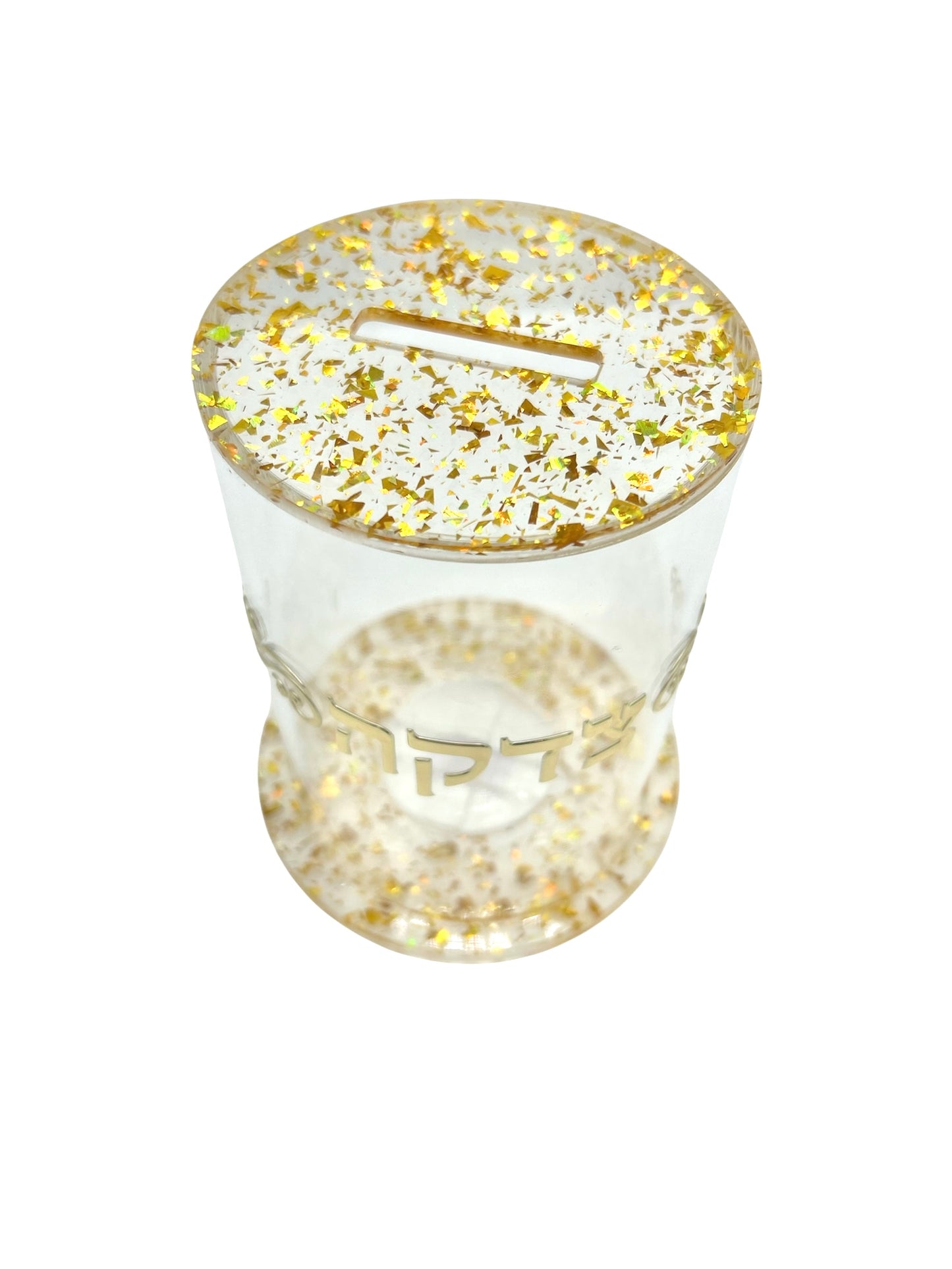 Tsedaka Ronde Paillettes Doré Eclatante