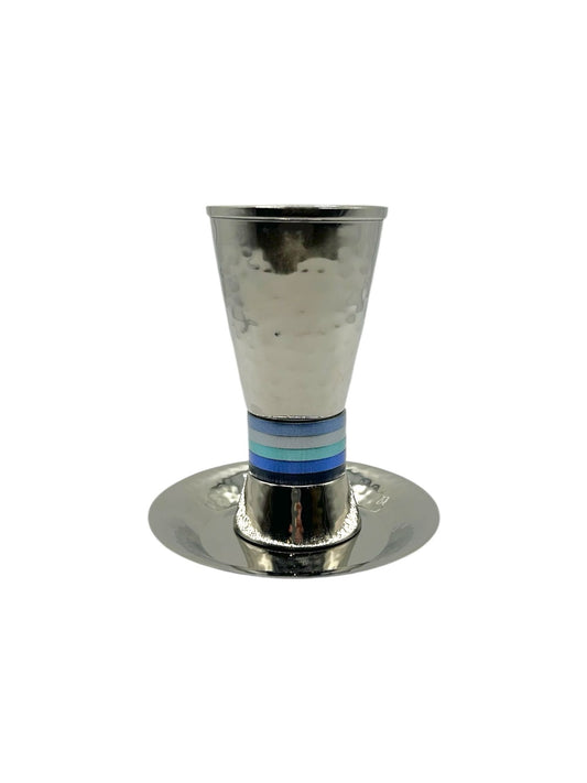 Verre de kiddouch avec Coupelle - Bleu