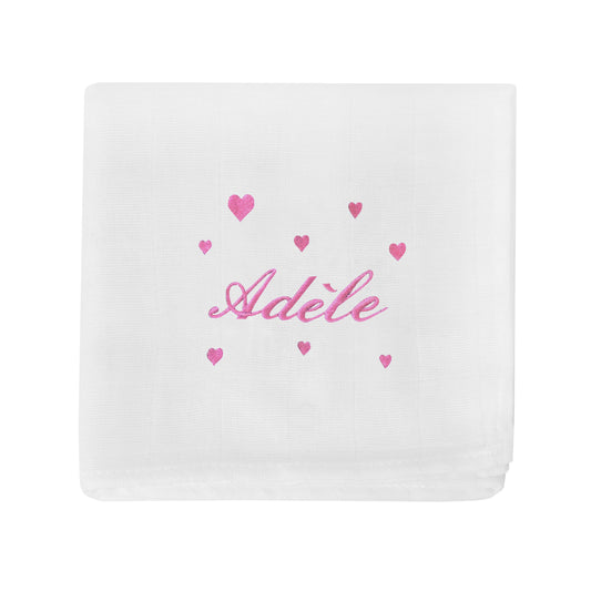 Lange pour bébé Broderie Coeur