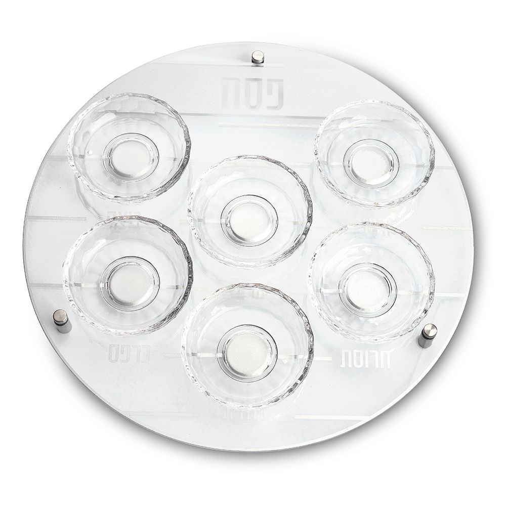 Plat de Seder argent avec coupelles
