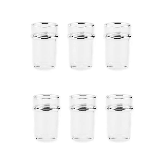 Verres à Thé en Verre avec Bords Argentés - Lot de 6