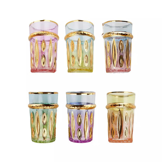 Verres à Thé Orientales Multicolores - Lot de 6
