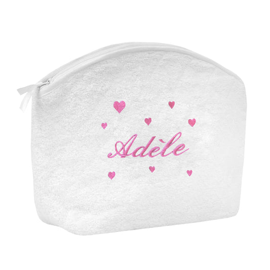 Trousse de toilette éponge Broderie Coeur