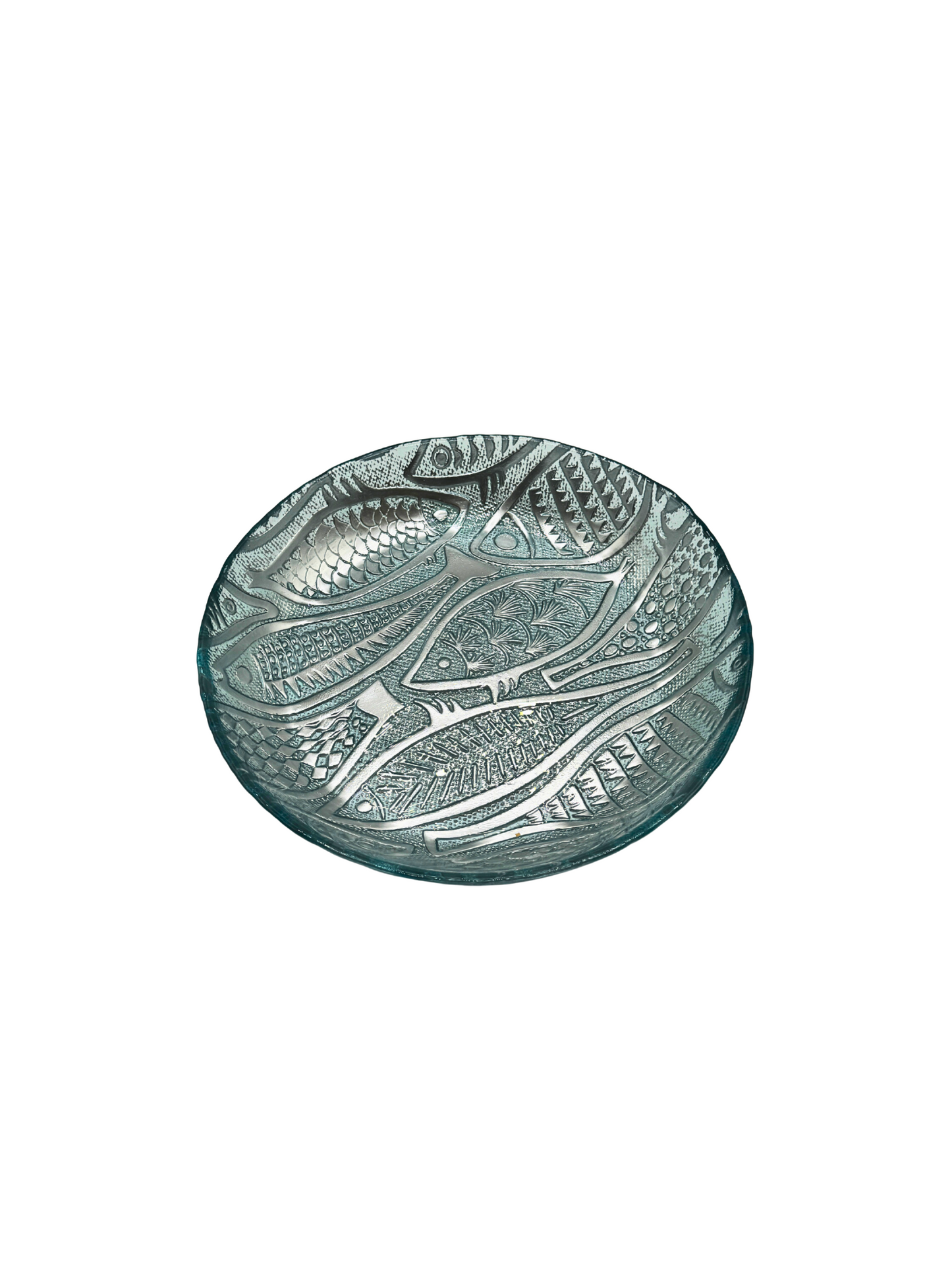 Saladier en Verre Motif Poissons