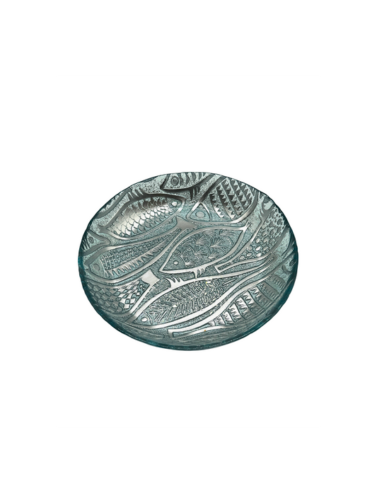 Saladier en Verre Motif Poissons