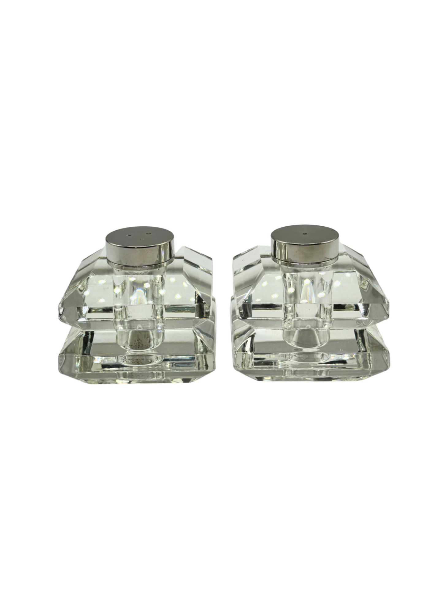 Set Sel & Poivre en Cristal – Finition Argentée Moderne