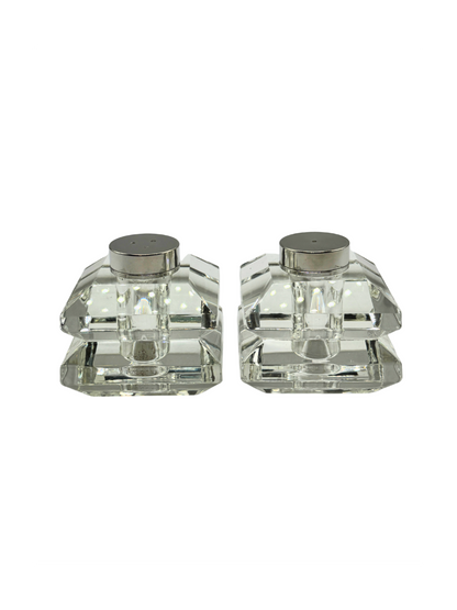 Set Sel & Poivre en Cristal – Finition Argentée Moderne