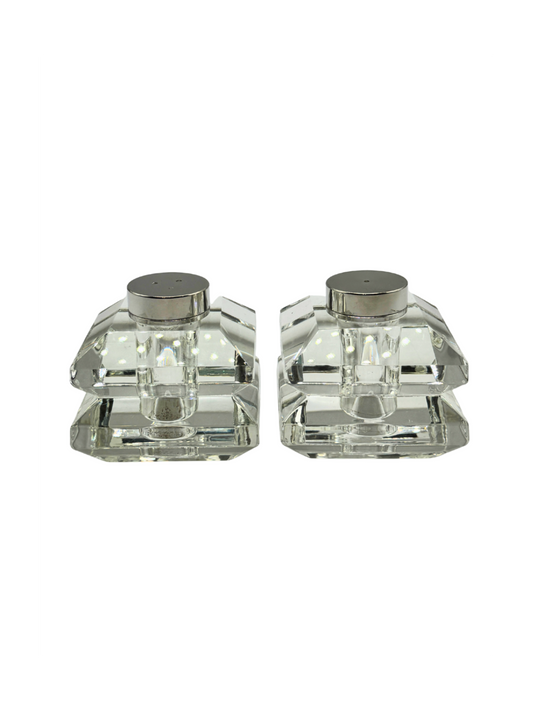 Set Sel & Poivre en Cristal – Finition Argentée Moderne