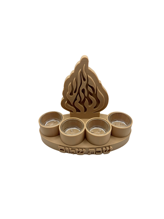 Porte-bougies "Shabbat Shalom" – 4 Veilleuses