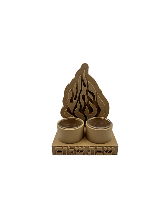 Porte-bougies "Shabbat Shalom" – 2 Veilleuses