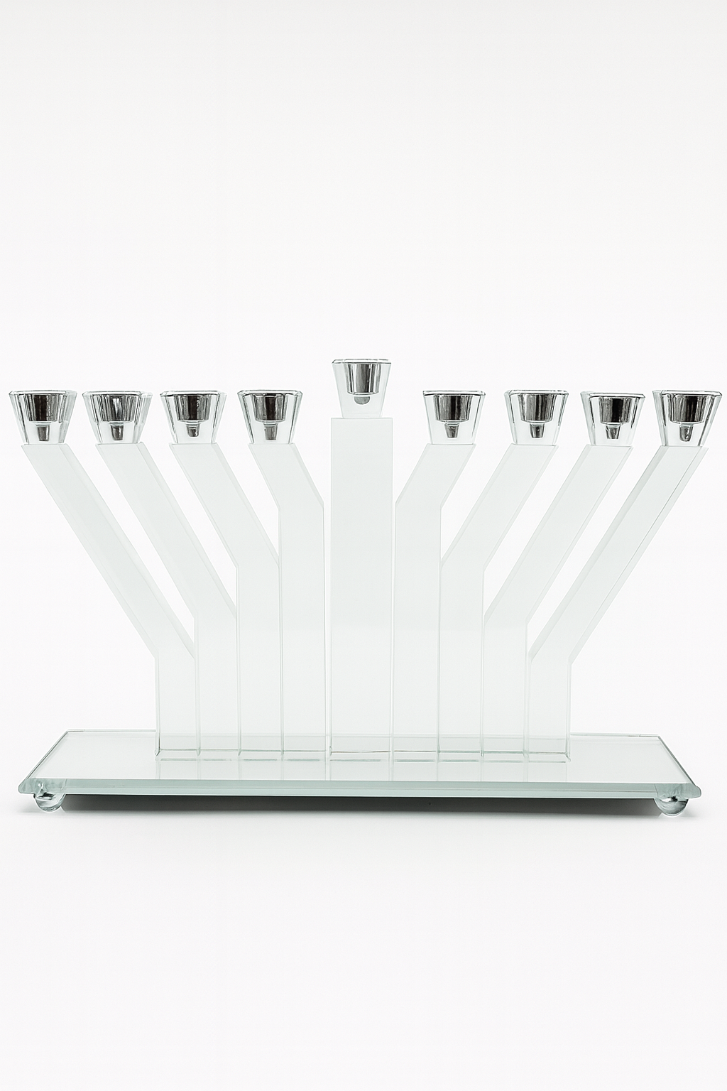 Hanoukia en verre argenté