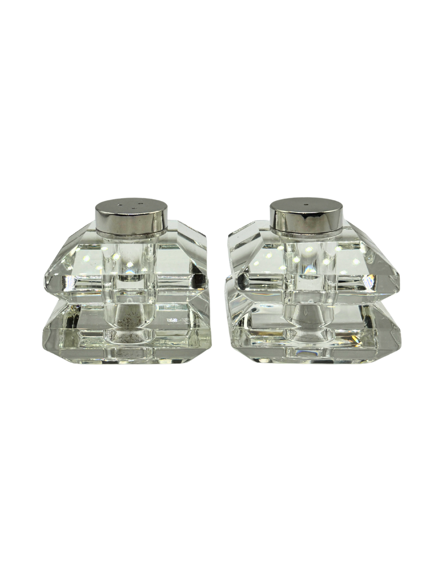 Set Sel & Poivre en Cristal – Finition Argentée Moderne