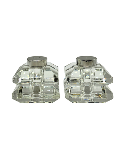 Set Sel & Poivre en Cristal – Finition Argentée Moderne