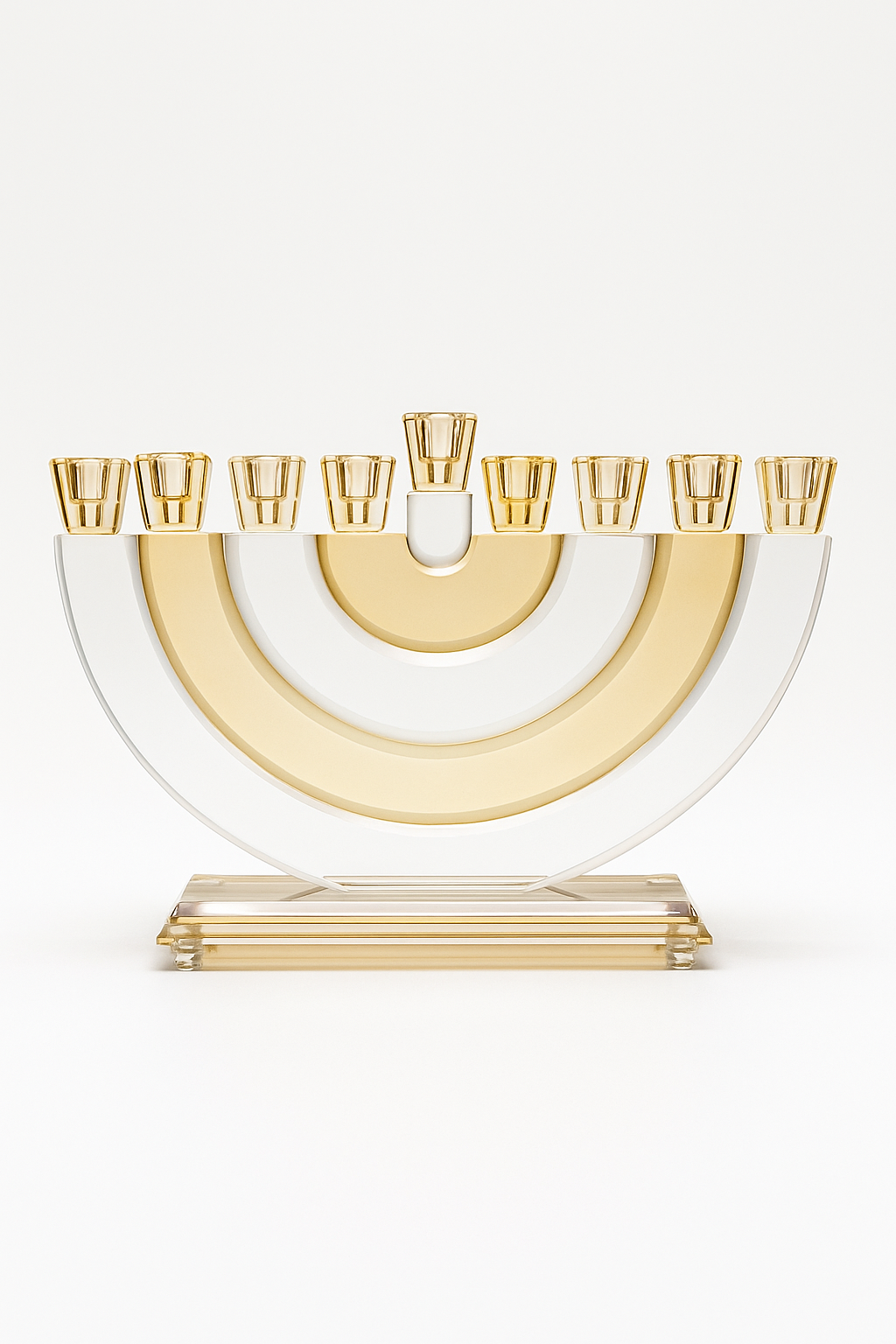 Hanoukia bicolore doré et transparent