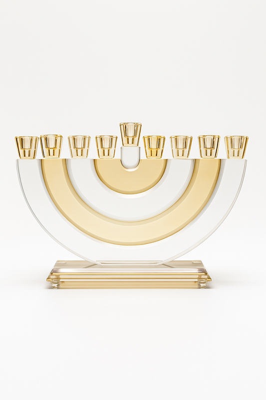 Hanoukia bicolore doré et transparent