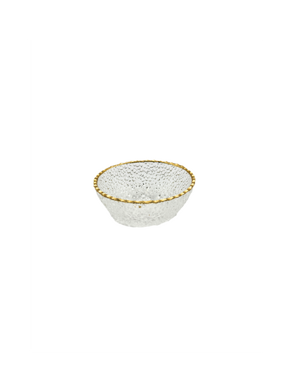 Set Apéritif 4 Pièces en Verre et Dorure