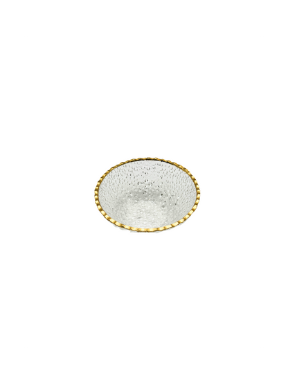 Set Apéritif 4 Pièces en Verre et Dorure