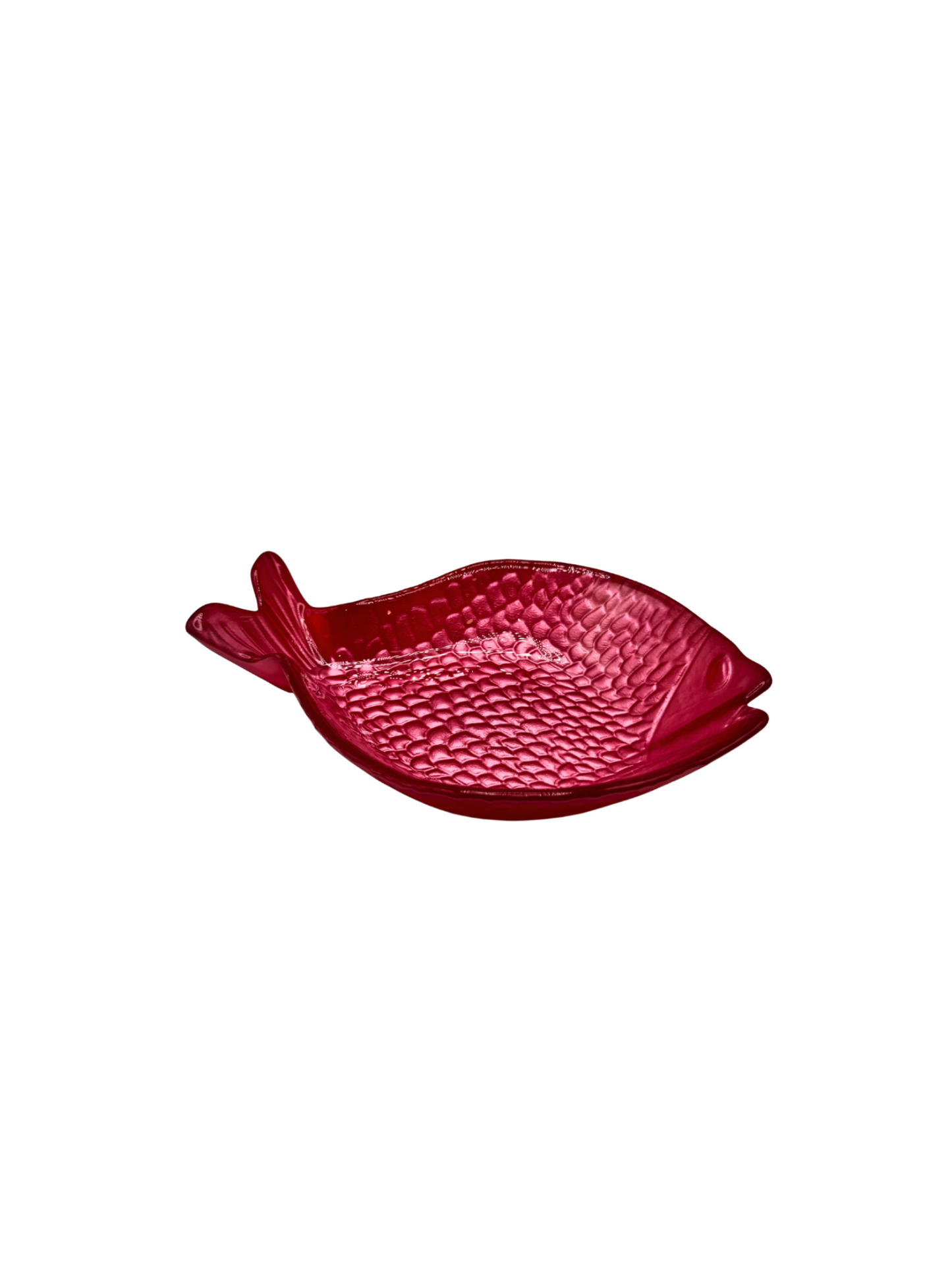 Coupelle Poisson en Verre Rouge – Grand Modèle