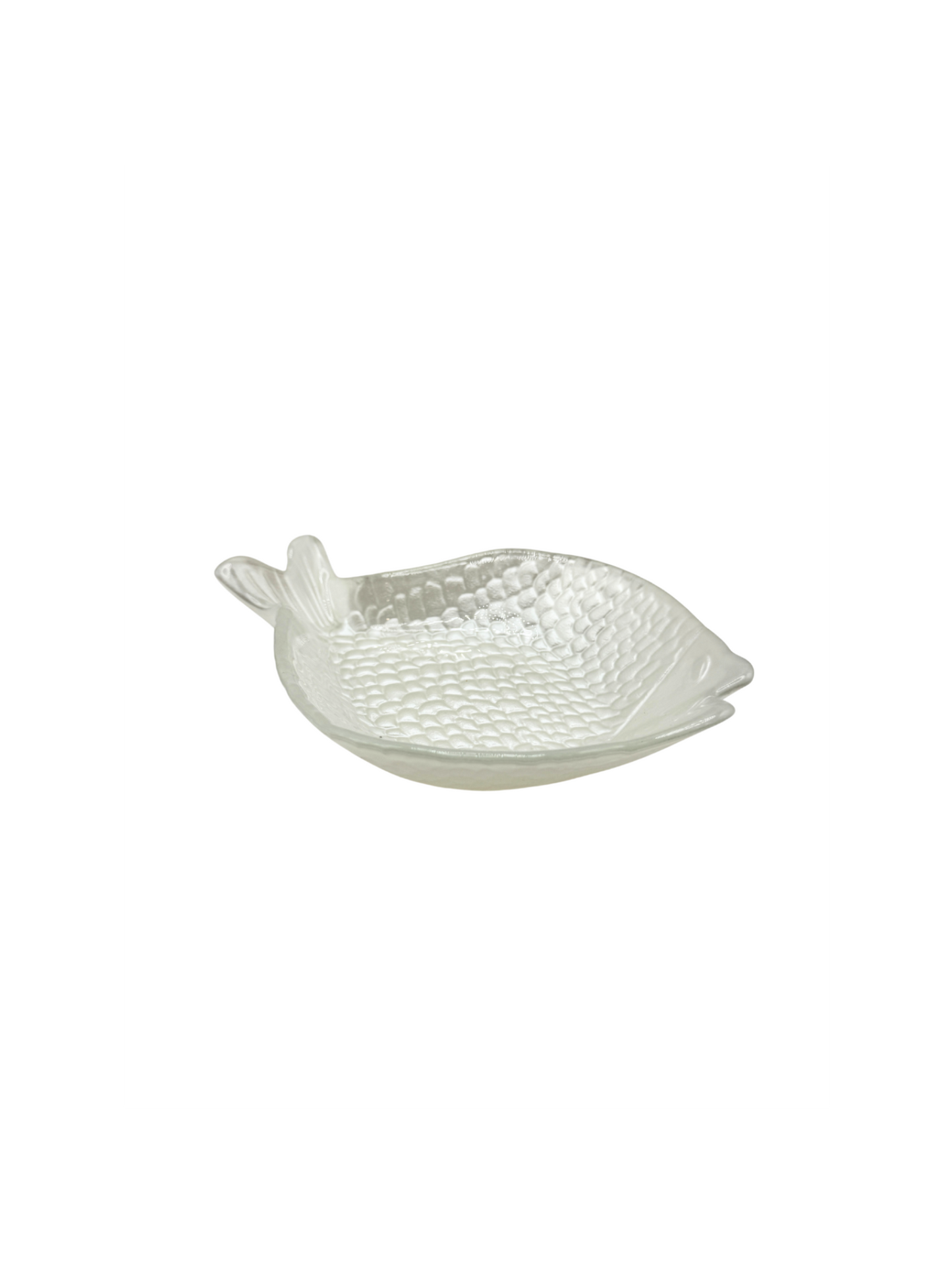 Coupelle Poisson en Verre Blanc Nacré – Grand Modèle