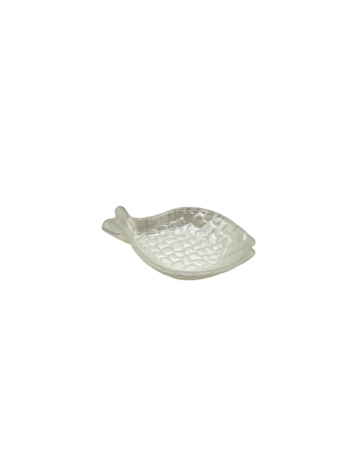 Coupelle Poisson en Verre Blanc Nacré – Petit Modèle