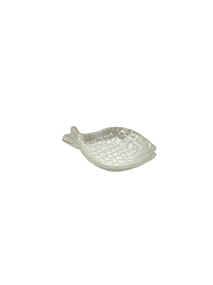 Coupelle Poisson en Verre Blanc Nacré – Petit Modèle