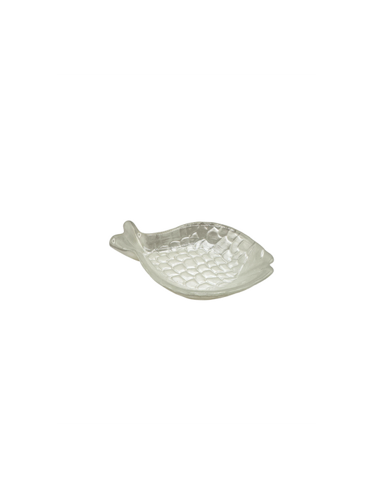 Coupelle Poisson en Verre Blanc Nacré – Petit Modèle