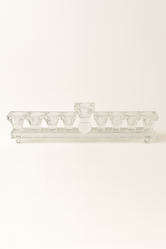 Hanoukia moderne en verre clair