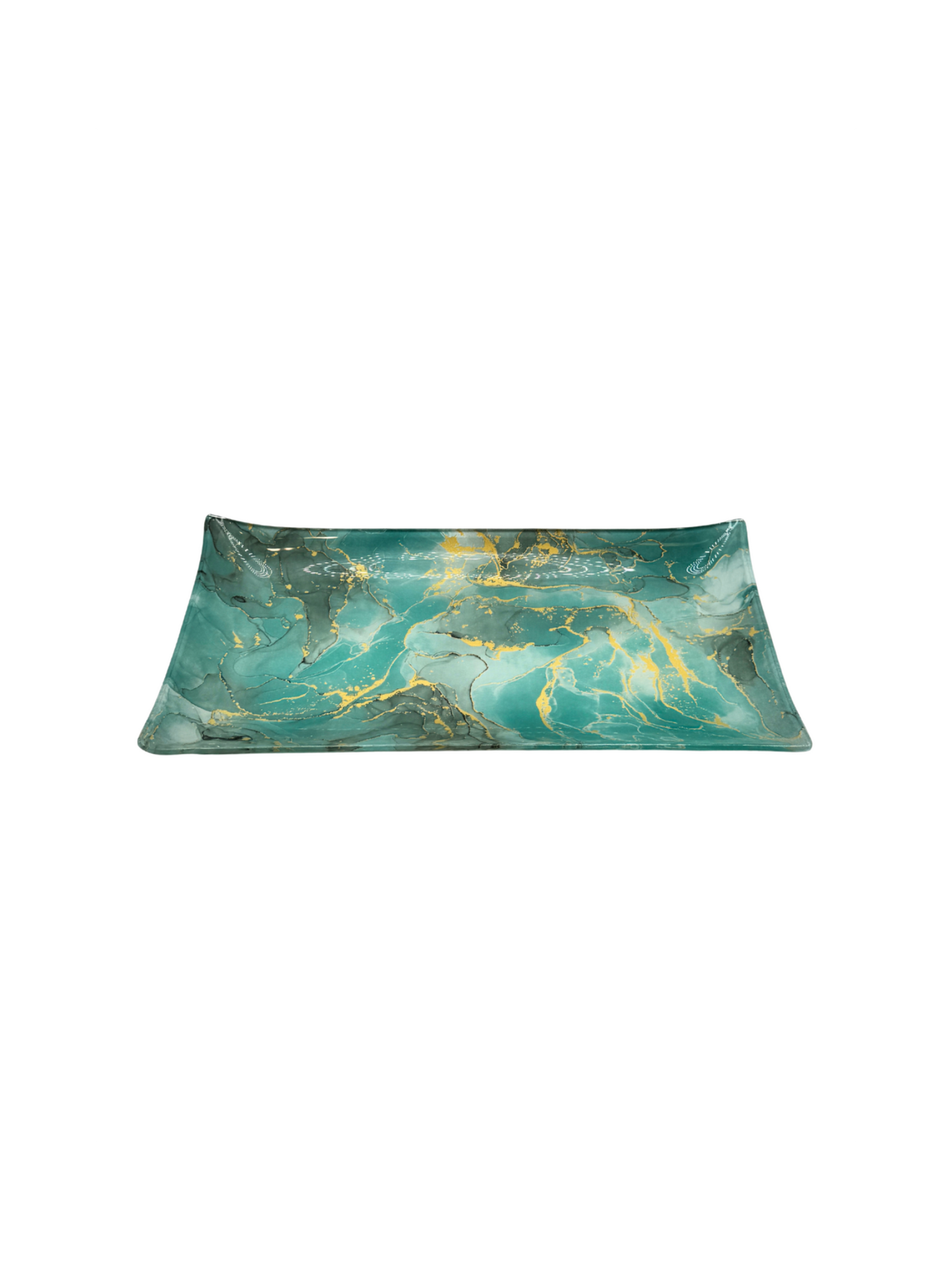 Plateau rectangulaire marbré