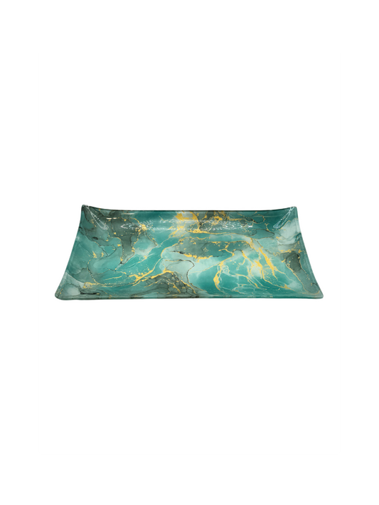 Plateau rectangulaire marbré