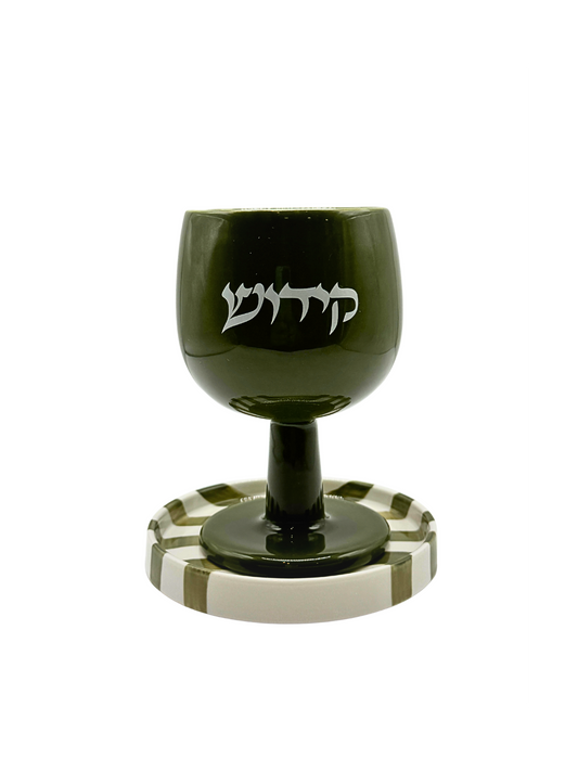 Verre de Kiddush Vert Émeraude – Style Moderne et Raffiné