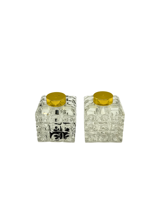 Salière & Poivrière en Cristal Élégance Doré
