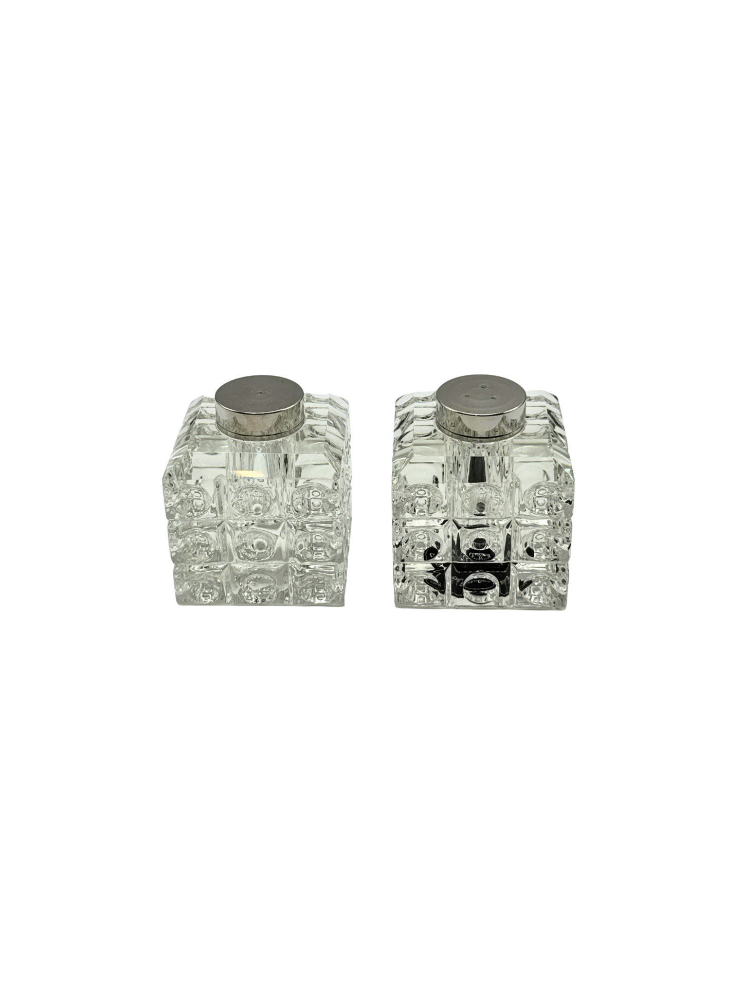 Salière & Poivrière en Cristal Élégance Argenté