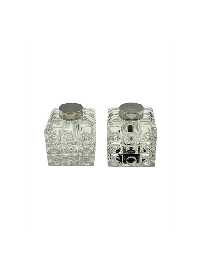 Salière & Poivrière en Cristal Élégance Argenté