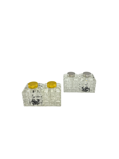 Salière & Poivrière en Cristal Élégance Doré