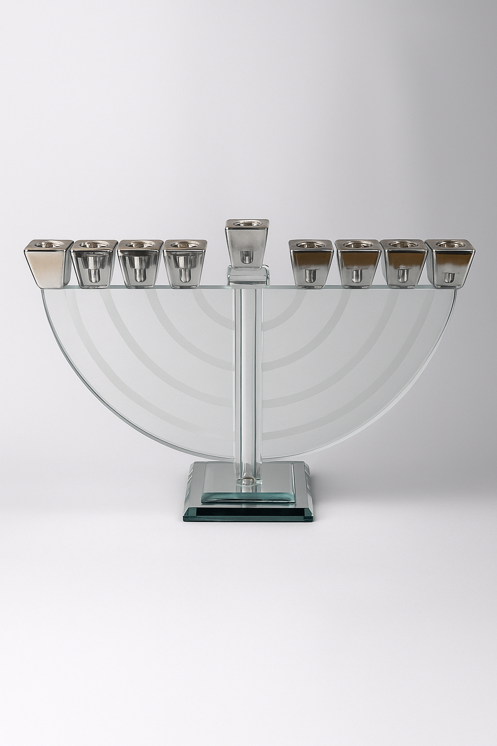 Hanoukia argent en verre