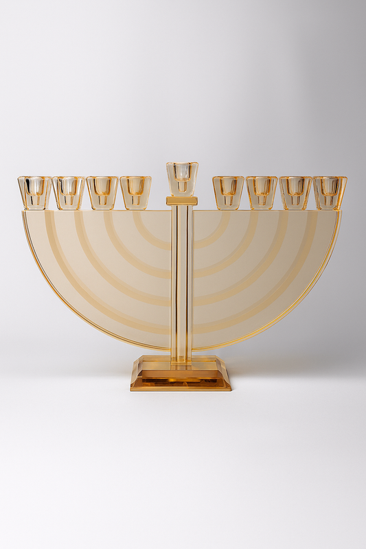 Hanoukia dorée en verre
