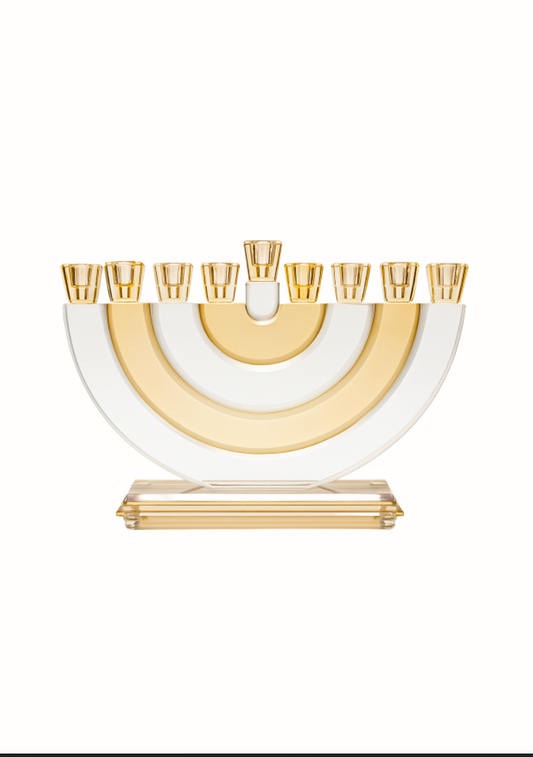 Hanoukia bicolore dorée et transparent