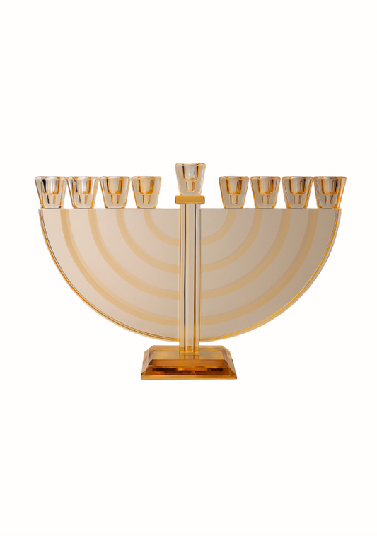 Hanoukia dorée en verre