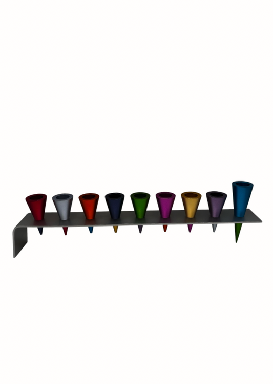 Hanoukia multicolore en métal "Emanuel"