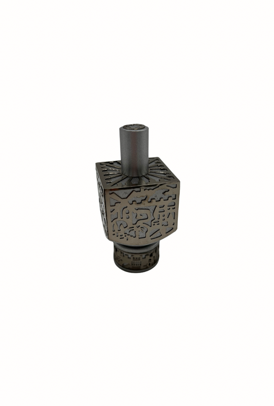 Toupie décorative argentée