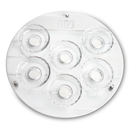 Plat de Seder argent avec coupelles